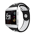 Miniatyrbild 1 av 5: For Fitbit Ionic Andningsbar Tvåfärgad Silikonklockarmband BHF Black White