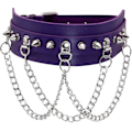 Miniatyrbillede 1 af 3: Dame Choker Spike PU Læder Halskæde Studded Legering Kæde til Goth
