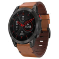 Miniatyrbillede 1 af 5: For Garmin Epix Gen 2 22mm Læder Stål Spænde Urrem NPY