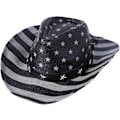 Miniatyrbillede 1 af 4: Cowboyhatte. Klassisk amerikansk flag sommer solhat vestlig cowboyhat stråhat