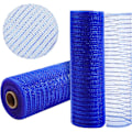 Miniatyrbillede 1 af 5: 2 ruller kongeblå Deco Mesh Ribbon 10 tommer x 30 fod, metallisk poly mesh ruller til