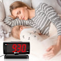 Miniatyrbild 8 av 9: Väggklocka för sovrum 5\" Stor LED Digital Klocka för Seniorer, Dimbar Enkel för Sovrum, Justerbar Volym/Snooze/Baery Backup/Swivel Röd