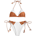 Miniatyrbild 1 av 5: Triangelstringbikini badkläder för kvinnor med hög skärning och knytband på sidan 2 delar badkläder