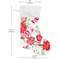 Miniatyrbillede 3 af 7: Jule-Strømpe, Personlige Jule-Strømper 2-pakning Julehandsker Røde Blomster 45,7 cm Jule-Strømper Hængende Ornament Pejs til