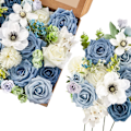 Miniatyrbillede 1 af 5: Kunstige blomster blå hvide kageblomster til bryllup