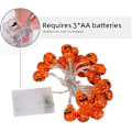 Miniatyrbillede 4 af 5: Græskarlyskæde 20ft 30 LED Halloween Dekorative Lys Græskar Dekorative Lyssnor Lyssnor Vandtæt Halloween Lys 2 Tilstande til