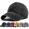 Miniatyrbillede 1 af 5: Vasket slidt twill bomulds baseball cap - Dad Hat