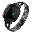 Miniatyrbillede 3 af 4: For Fitbit Versa 4 / Sense 2 Universal Diamond Metal Watch Band UZE Black