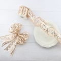 Miniatyrbillede 4 af 5: Rose Gold Wired Ribbon 2,5 Tommer Rose Pink Shimmery Glitter Metallic Ribbon Mesh