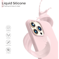 Miniatyrbilde 3 av 6: Kompatibel med iPhone 13 Pro Max Deksel 6.7\", Slankt Flytende Silikon 3 Lag Fullt Dekket Myk Gel Gummi Deksel 6.7 ih-Cha Rosa Krittrosa
