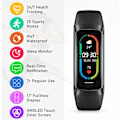 Miniatyrbild 2 av 6: Fitness Tracker, Hjärtfrekvens, Stegräknare, Sömn, Kaloriförbränning, 1,1\" AMOLED Touch Färgskärm, Vattentät Stegräknare för Android iPhone Purple