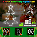 Miniatyrbilde 5 av 5: Julevindulys 3-pak batteridrevne LED-trelys 8 moduser timer