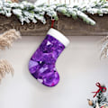 Miniatyrbild 6 av 8: Rosa Kristalldiamant Julstrumpa Julstrumpehållare Julstrumpa Personifierad Julpynt Godispåse Väska Tema Santa Ros