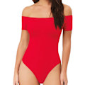 Miniatyrbilde 1 av 5: Dame Off Shoulder Kort Ermet Lang Ermet Topper T-skjorte Bodysuit Jumpsuit