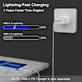 Miniatyrbillede 2 af 4: 2 stk. til Apple iPhone 13 12 Hurtigopladerkabel Lilla 6ft