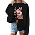 Miniatyrbillede 1 af 4: Langærmede Crewneck Juletrøjer til Kvinder Casual Pullover Toppe