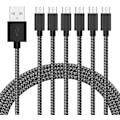 Miniatyrbilde 1 av 5: Micro USB-kabel Android-lader [6-pakning 5 fot] Nylonflettet hurtig