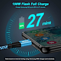 Miniatyrbillede 2 af 5: USB Type C-kabel, [3-pak/6 fod] 100W 5A Supersnabbladdning