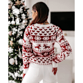 Miniatyrbillede 4 af 5: Kvindernes jule snefnug rensdyr strikket sweater hjerte dyr