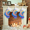 Miniatyrbillede 5 af 7: Jule-Strømpe, Personlige Jule-Strømper 2-pak Rainbow Tie Dye Swirl Gradient 18 tommer Jule-Strømper Hængende Ornament Pejs til