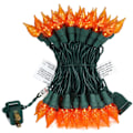 Miniatyrbild 1 av 6: Orange Halloween ljusslinga 19ft, 70 LED C5 julbelysning för inomhus- och utomhusbruk, ETL-certifierad perfekt för Halloween, Thanksgiving,