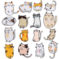 Miniatyrbillede 1 af 5: 16 stk. Kat strygejern på patches - broderede applikationer DIY patches
