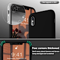 Miniatyrbillede 2 af 6: Kompatibel med iPhone Xs Max Cover, Blød Flydende Silikone Fuld Kropsbeskyttelse med Mikrofiberforing, Sort Sort