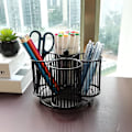 Miniatyrbillede 8 af 9: Blck ncil Holder Orgnizer ,30 Rotting n Holder for Desk Orgnizer ,Strong Metl 4 Cups Lrge Cpcity Desktop Sttionery Orgnizer for Black