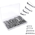 Miniatyrbillede 1 af 5: 100 stk Sølv Bar Pins - Bag Spænde Brosche Sikker Pin Bagsider