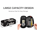 Miniatyrbilde 2 av 6: Humn Skeleton Posing n Bg Rock Roll Skull Boho Hippie Lrge ncil Cse Big Cpcity ncil Pouch ncil Holder Blck MultiColor-15 MultiColor-A15