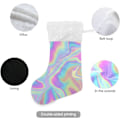 Miniatyrbild 2 av 7: Julklapp, Personliga Julklappsstrumpor 2-pack Holografisk Regnbåge Tie Dye Swirl Färggradient 45,7 cm Julstrumpor Hängande