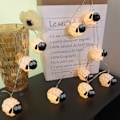 Miniatyrbild 3 av 9: Söta målade får nattljus LED får prydnader ljusslinga svarta får fe ljus batteridriven inomhus utomhus festdekor nattljus