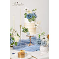 Miniatyrbilde 4 av 5: Kunstige blomster blå hvite kakeblomster til bryllup