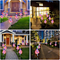 Miniatyrbillede 4 af 7: 4. juli dekorative solcelledrevne amerikanske flaglys 4. juli solcelledrevne patriotiske flaglys, 2 tilstande havepælelys LED-landskabslys gade 2
