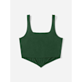 Miniatyrbilde 2 av 4: Kvinners Plus Size Square Neck Asymmetrisk Hem Ermeløs Crop Tank Top