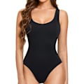 Miniatyrbillede 1 af 5: Kvinde Langærmet Bodystocking Ribbet Firkantet Hals Slank Top Basic Shirts