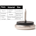 Miniatyrbild 3 av 7: Dia Nail On Furniture Glides för stolar, bord -  Nickel Base Cushioned Furniture Nails - Låter stolar glida utan ansträngning över mattan 40