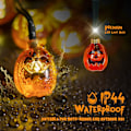 Miniatyrbillede 3 af 6: 2 Pakke Solcelledrevne Halloween Græskar Lyskæder, 20ft, 30 LED'er, 8 Lystilstande, Vandtætte, Indendørs/Udendørs Brug Orange Græskar, 2PAKKE