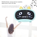 Miniatyrbilde 4 av 9: Bluetooth-høyttaler, liten vekkerklokkeradio for soverom, dobbel alarm, LED-skjerm, søte katteører støtter minne- og USB-lydkort, FM grønn