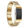 Miniatyrbild 2 av 5: Diamantprydd massivt armband i rostfritt stål för Fitbit Charge 2 GPE Gold