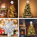 Miniatyrbilde 3 av 5: Juletrær Topper Lighted med Snowflake Projector Lights, Led Star Tree