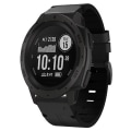 Miniatyrbillede 1 af 5: For Garmin Instinct 22mm Læder Stål Spænde Urrem NCJ Black
