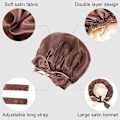 Miniatyrbilde 4 av 5: Satin Bonnet-Silke sovehette Halkfri hårinnpakning for kvinner Cap