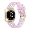 Miniatyrbillede 3 af 4: For Fitbit Versa 3 Glitter Pudder Silikone Urrem TDN Purple