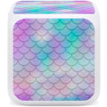 Miniatyrbild 1 av 8: Rosa Turkos Lila Gradient Sjöjungfru Svans Fjälls Fjälls 7 Färg LED Ändra Digital Lysande Väckarklocka, LED Kub Nattljus Klocka, Vakna