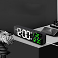 Miniatyrbild 7 av 9: Digital väckarklocka för vardagsrum, kontor, sovrumsdekor, LED elektronisk klocka, datum, temperaturvisning, modern skrivbordsklocka, automatisk ljusstyrka, svart