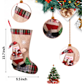 Miniatyrbilde 3 av 5: 18\" Jule Strømper Klassiske Store Strømper, Søte Elg Snømann Jul Jul