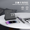 Miniatyrbilde 2 av 8: Alarmklokke Telefonlader, 000% Display Dimmer, Justerbart Volum, Vekkerklokke med Trådløs Ladestasjon for iPhone/Apple Watch (Watch Black