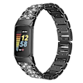 Miniatyrbillede 1 af 5: For Fitbit Charge 5 Diamant Rustfrit Stål Urrem OCM Black