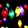 Miniatyrbillede 3 af 7: ® 30 LED Vandtætte Søde Spøgelse Solcellelyskæde Solcelledrevet Belysning til Halloween Fest Indendørs Udendørs Dekoration (Sødt Spøgelse Multifarvet)